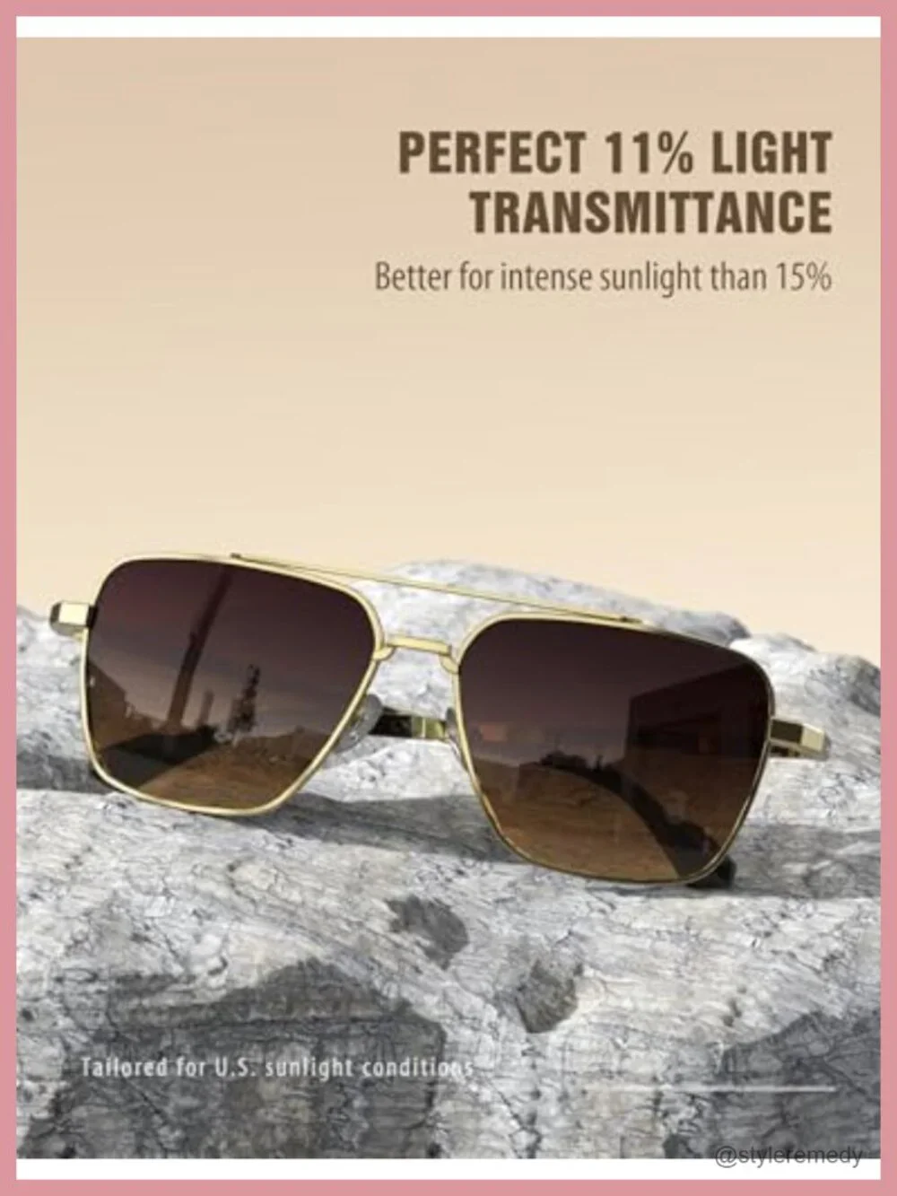 Polarized Aviator Square Sunglasses UV400 Protection Metal Frame Driving
